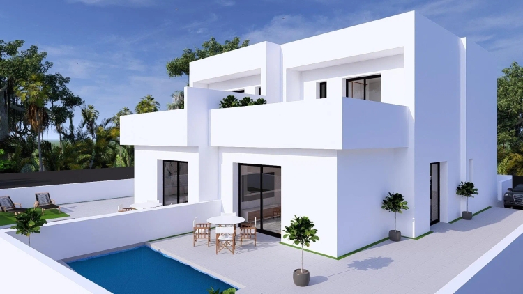 Villas jumelées neuves avec piscines privées à Daya Nueva, sur la Costa Blanca